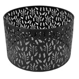 Metal Lamp Shades Hollow Carved Lampshade Modern Style Hollow Lampshade Compatible with E27 E14 Lamp Holder Water Grass Leaf Black - Side View