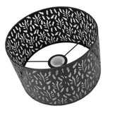 Metal Lamp Shades Hollow Carved Lampshade Modern Style Hollow Lampshade Compatible with E27 E14 Lamp Holder Water Grass Leaf Black