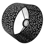Metal Lamp Shades Hollow Carved Lampshade Modern Style Hollow Lampshade Compatible with E27 E14 Lamp Holder Water Grass Leaf Black