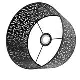 Metal Lamp Shades Hollow Carved Lampshade Modern Style Hollow Lampshade Compatible with E27 E14 Lamp Holder Water Grass Leaf Black