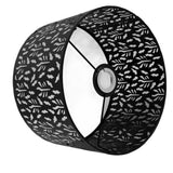 Metal Lamp Shades Hollow Carved Lampshade Modern Style Hollow Lampshade Compatible with E27 E14 Lamp Holder Water Grass Leaf Black