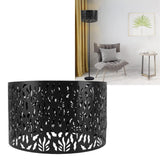 Metal Lamp Shades Hollow Carved Lampshade Modern Style Hollow Lampshade Compatible with E27 E14 Lamp Holder Water Grass Leaf Black
