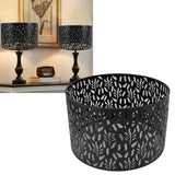 Metal Lamp Shades Hollow Carved Lampshade Modern Style Hollow Lampshade Compatible with E27 E14 Lamp Holder Water Grass Leaf Black - Extra Image