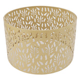 Metal Lamp Shades Hollow Carved Lampshade Modern Style Hollow Lampshade Compatible with E27 E14 Lamp Holder Water Grass Leaf Yellow - Side View