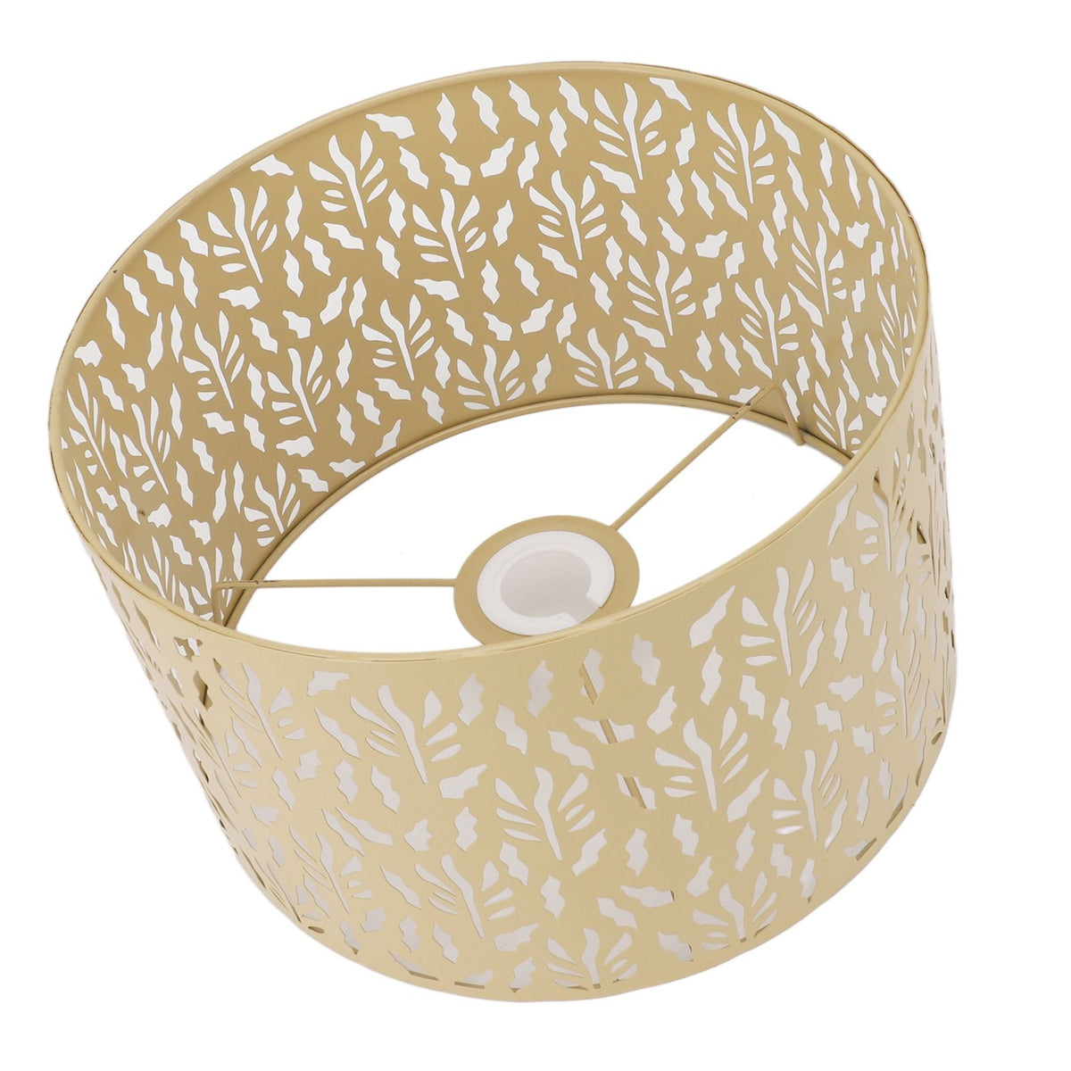 Metal Lamp Shades Hollow Carved Lampshade Modern Style Hollow Lampshade Compatible with E27 E14 Lamp Holder Water Grass Leaf Yellow