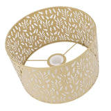 Metal Lamp Shades Hollow Carved Lampshade Modern Style Hollow Lampshade Compatible with E27 E14 Lamp Holder Water Grass Leaf Yellow - Rear View