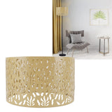 Metal Lamp Shades Hollow Carved Lampshade Modern Style Hollow Lampshade Compatible with E27 E14 Lamp Holder Water Grass Leaf Yellow - Extra Image