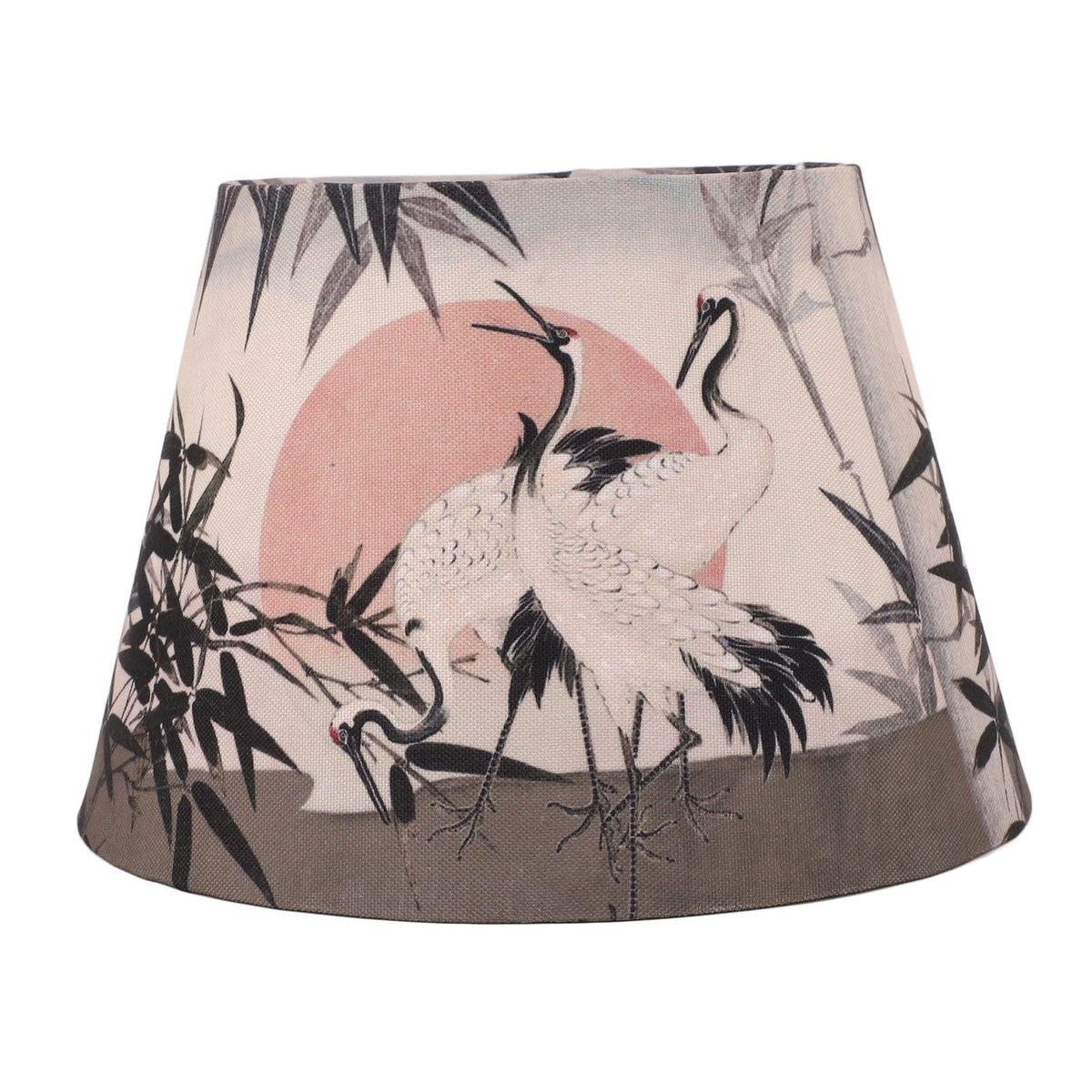 Chinese Style Lamp Shade Cloth E27 E14 Red Crowned Crane Decorative Drum Lamp Shade for Table Floor Lamp Hanging Light