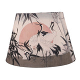 Chinese Style Lamp Shade Cloth E27 E14 Red Crowned Crane Decorative Drum Lamp Shade for Table Floor Lamp Hanging Light - Front View