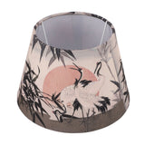 Chinese Style Lamp Shade Cloth E27 E14 Red Crowned Crane Decorative Drum Lamp Shade for Table Floor Lamp Hanging Light - Top-Down View