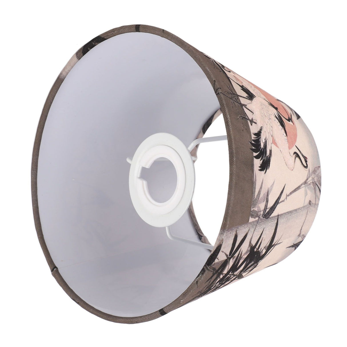 Chinese Style Lamp Shade Cloth E27 E14 Red Crowned Crane Decorative Drum Lamp Shade for Table Floor Lamp Hanging Light