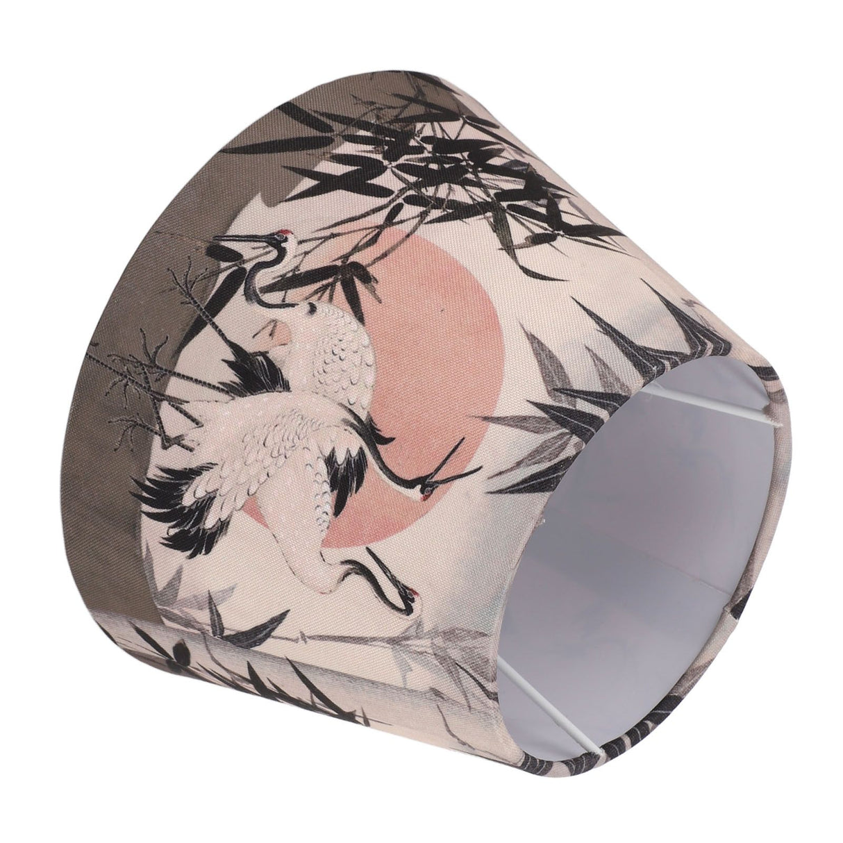 Chinese Style Lamp Shade Cloth E27 E14 Red Crowned Crane Decorative Drum Lamp Shade for Table Floor Lamp Hanging Light