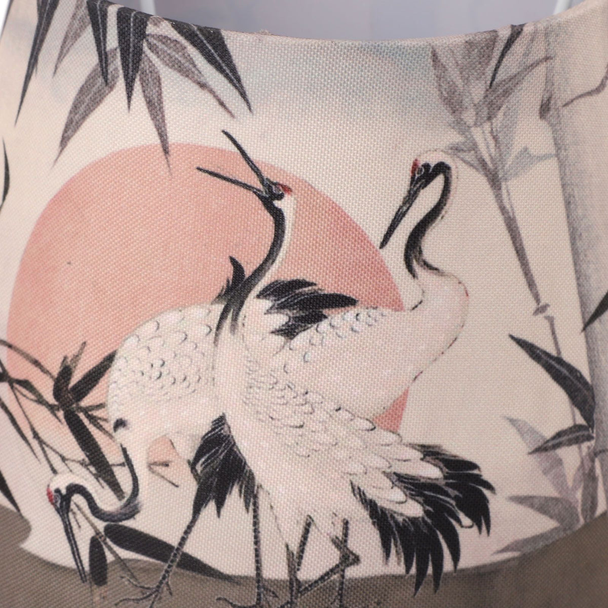 Chinese Style Lamp Shade Cloth E27 E14 Red Crowned Crane Decorative Drum Lamp Shade for Table Floor Lamp Hanging Light