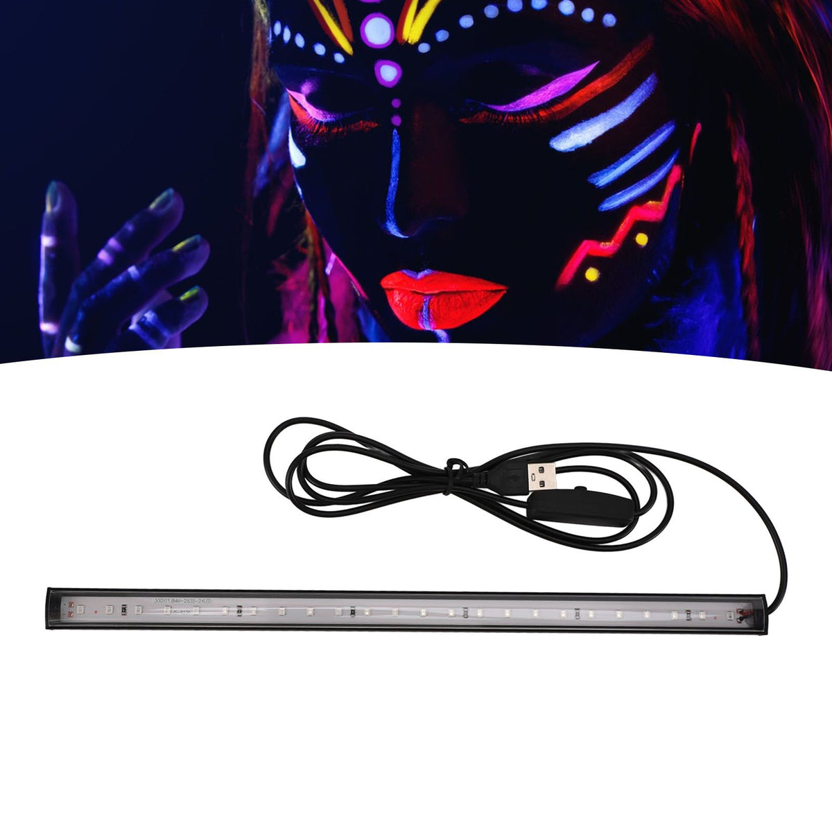 LED Black Light Bar USB Multifunctional Black Light Strip Tube UV Blacklight Strip Light for Party Bedroom 5V