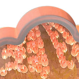Tulip Cloud Mirror Night Lights 20 Pink Flowers Plastic Built in Batteries DIY Cloud Mirror Tulip Lamp for Birthday Valentine's Day - Low Angle