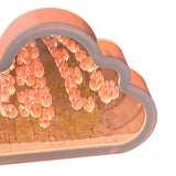Tulip Cloud Mirror Night Lights 20 Pink Flowers Plastic Built in Batteries DIY Cloud Mirror Tulip Lamp for Birthday Valentine's Day
