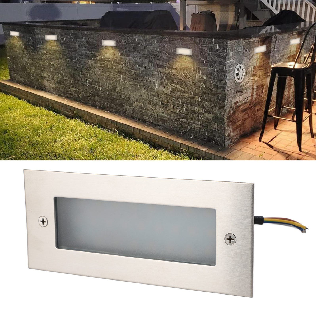 LED Step Light Indoor Outdoor Aluminum Alloy Waterproof Embedded Stair Wall Light 85 to 265V