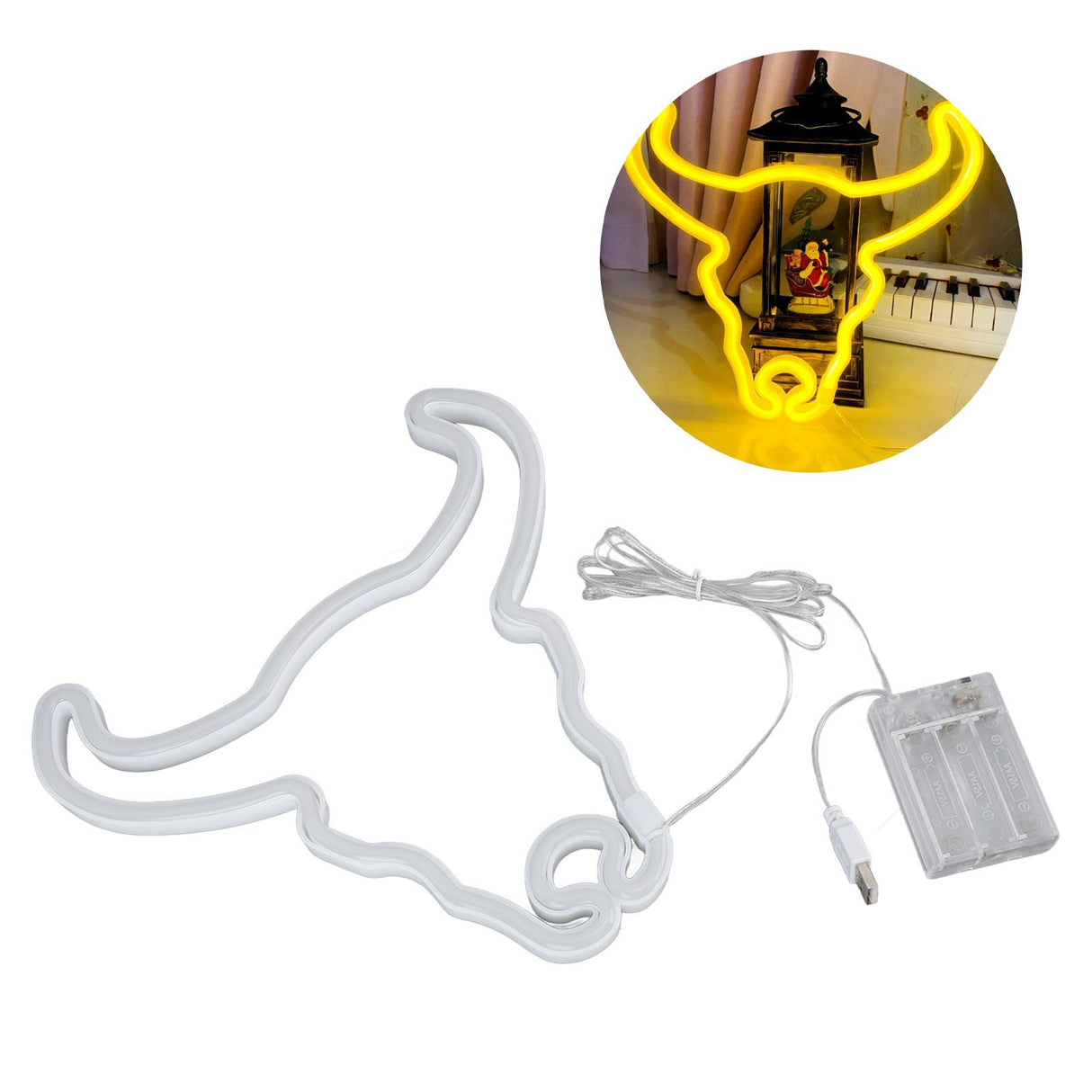 Cow Neon Light Decorative Animal Neon Night Light Hanging LED Neon Sign for Wedding Party Bedroom Bar
