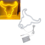 Cow Neon Light Decorative Animal Neon Night Light Hanging LED Neon Sign for Wedding Party Bedroom Bar