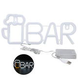 LED Neon Sign BAR Shape Design USB Or Battery Powered High Safety Widely Used Bar Neon Light for Bedroom Party Backyard White BAR