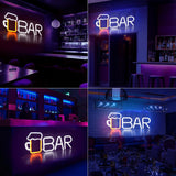 LED Neon Sign BAR Shape Design USB Or Battery Powered High Safety Widely Used Bar Neon Light for Bedroom Party Backyard White BAR - Extra Image