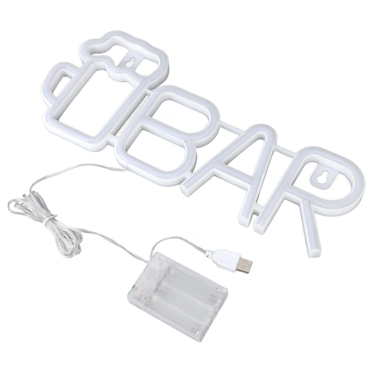 LED Neon Sign BAR Shape Design USB Or Battery Powered High Safety Widely Used Bar Neon Light for Bedroom Party Backyard Red BAR