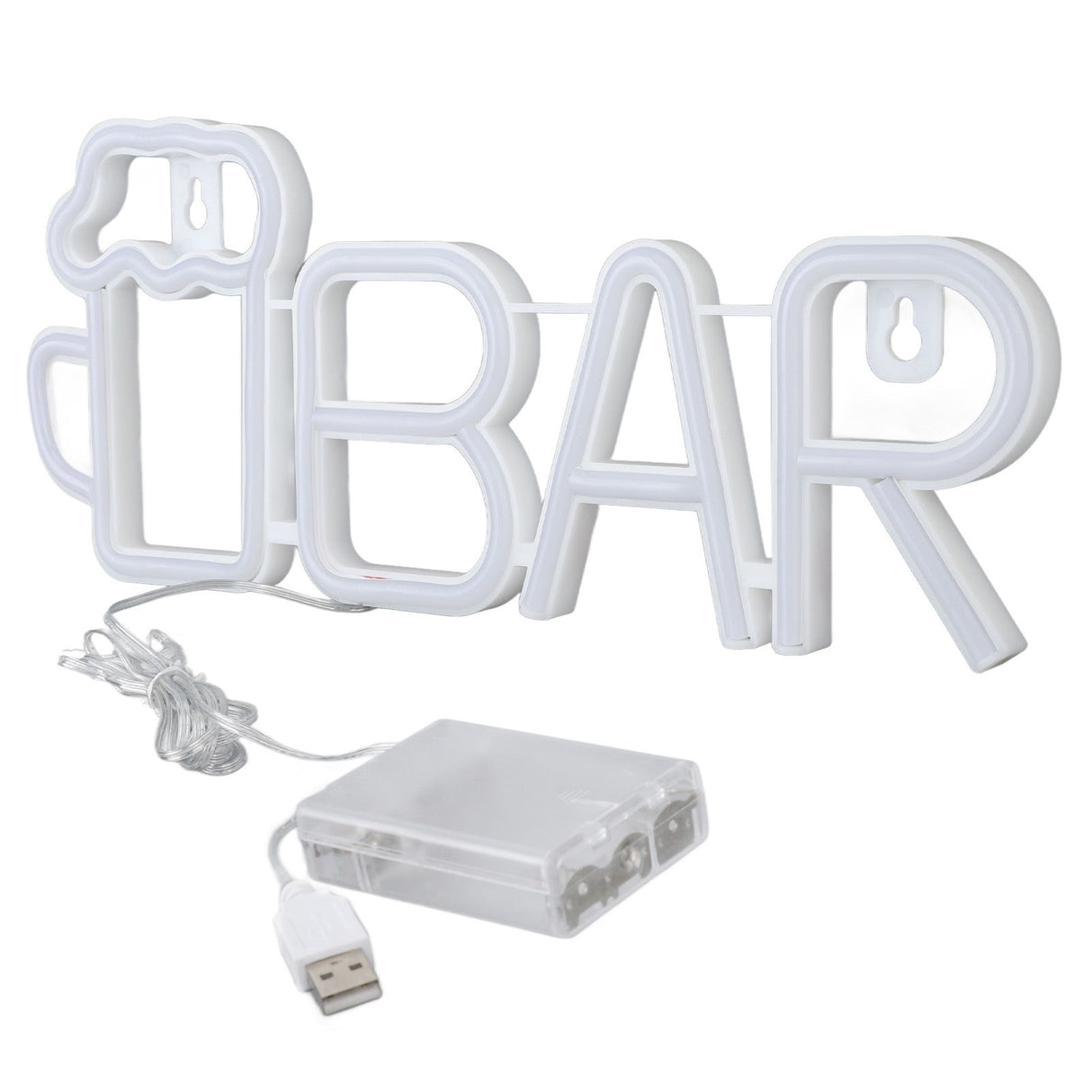LED Neon Sign BAR Shape Design USB Or Battery Powered High Safety Widely Used Bar Neon Light for Bedroom Party Backyard Red BAR
