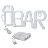 LED Neon Sign BAR Shape Design USB Or Battery Powered High Safety Widely Used Bar Neon Light for Bedroom Party Backyard Red BAR - Side View