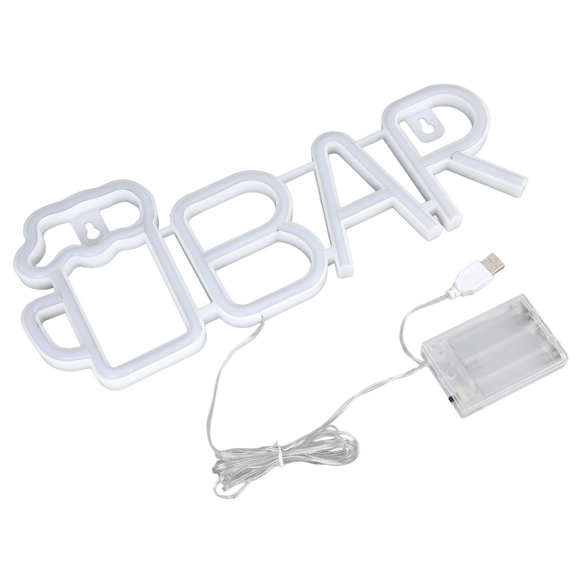 LED Neon Sign BAR Shape Design USB Or Battery Powered High Safety Widely Used Bar Neon Light for Bedroom Party Backyard Red BAR