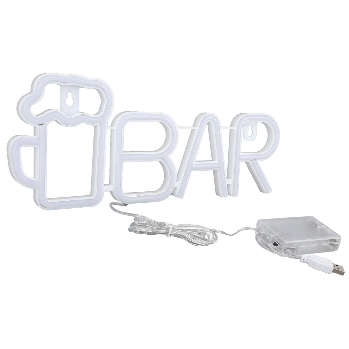 LED Neon Sign BAR Shape Design USB Or Battery Powered High Safety Widely Used Bar Neon Light for Bedroom Party Backyard Red BAR