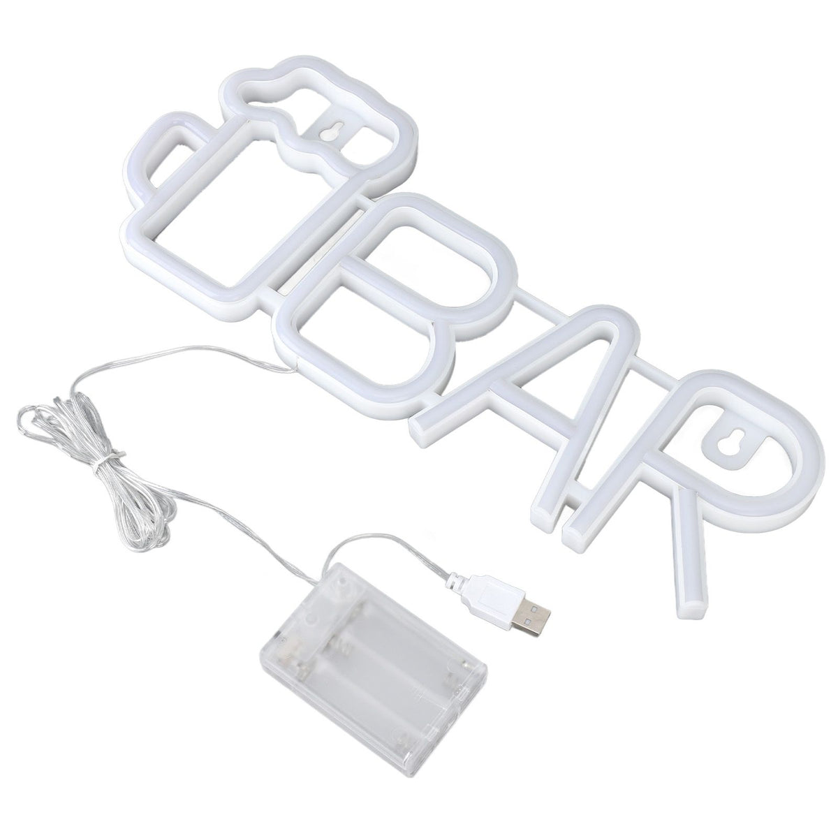 LED Neon Sign BAR Shape Design USB Or Battery Powered High Safety Widely Used Bar Neon Light for Bedroom Party Backyard Red BAR
