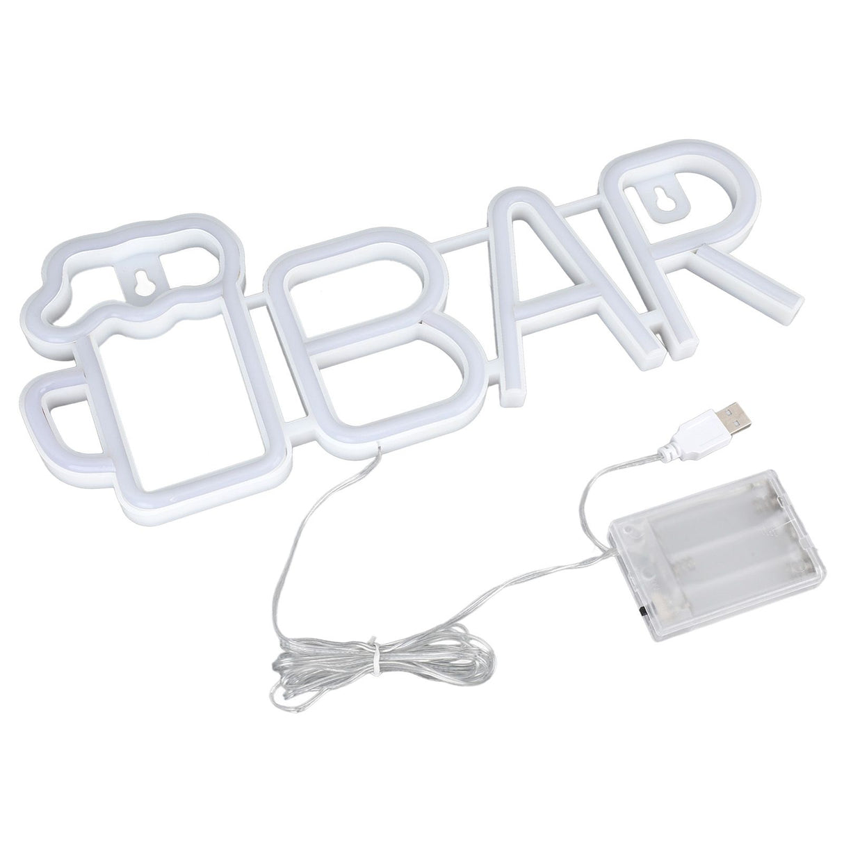 LED Neon Sign BAR Shape Design USB Or Battery Powered High Safety Widely Used Bar Neon Light for Bedroom Party Backyard Red BAR