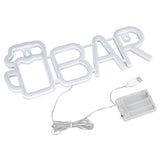 LED Neon Sign BAR Shape Design USB Or Battery Powered High Safety Widely Used Bar Neon Light for Bedroom Party Backyard Red BAR