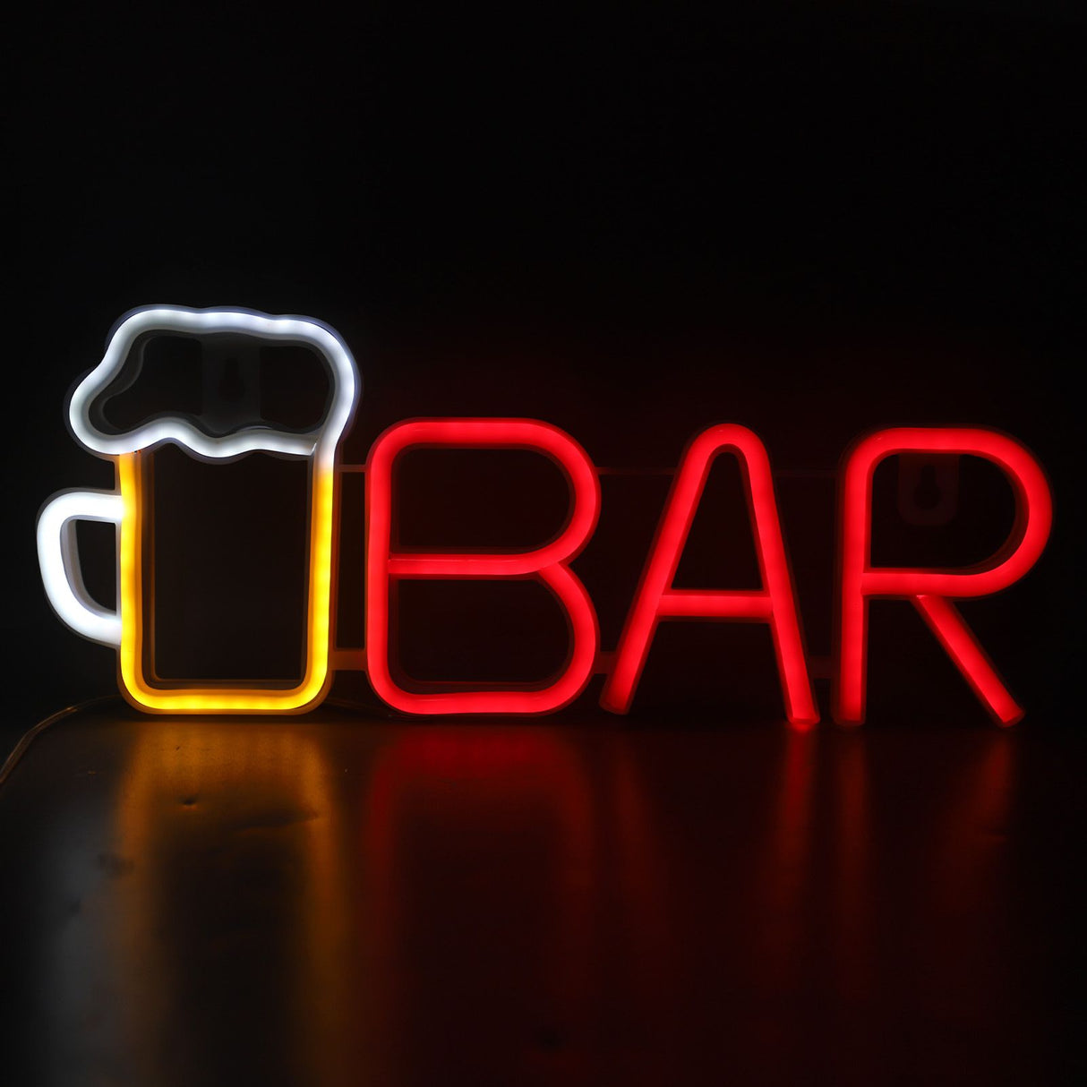 LED Neon Sign BAR Shape Design USB Or Battery Powered High Safety Widely Used Bar Neon Light for Bedroom Party Backyard Red BAR