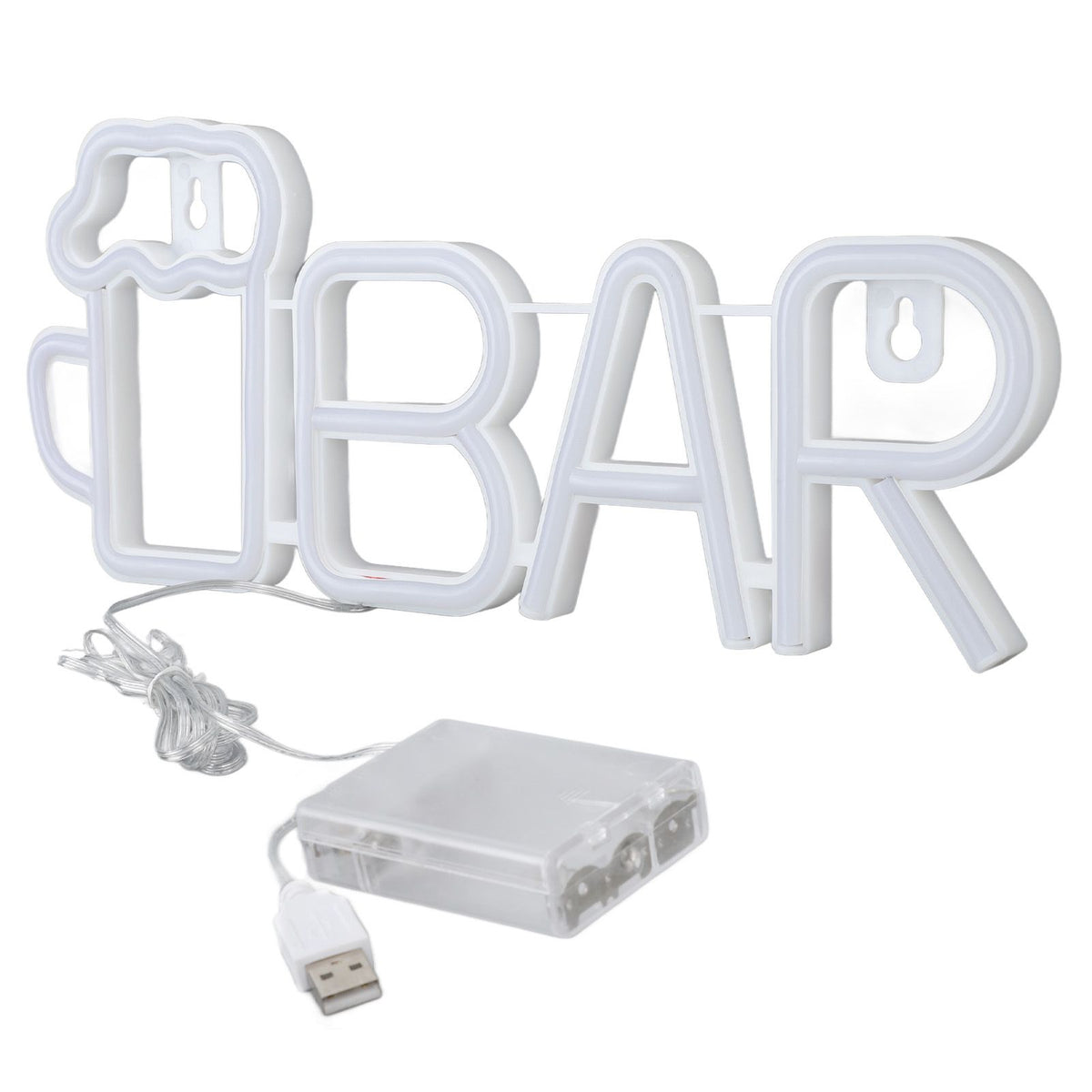 LED Neon Sign BAR Shape Design USB Or Battery Powered High Safety Widely Used Bar Neon Light for Bedroom Party Backyard Purple BAR