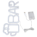 LED Neon Sign BAR Shape Design USB Or Battery Powered High Safety Widely Used Bar Neon Light for Bedroom Party Backyard Purple BAR