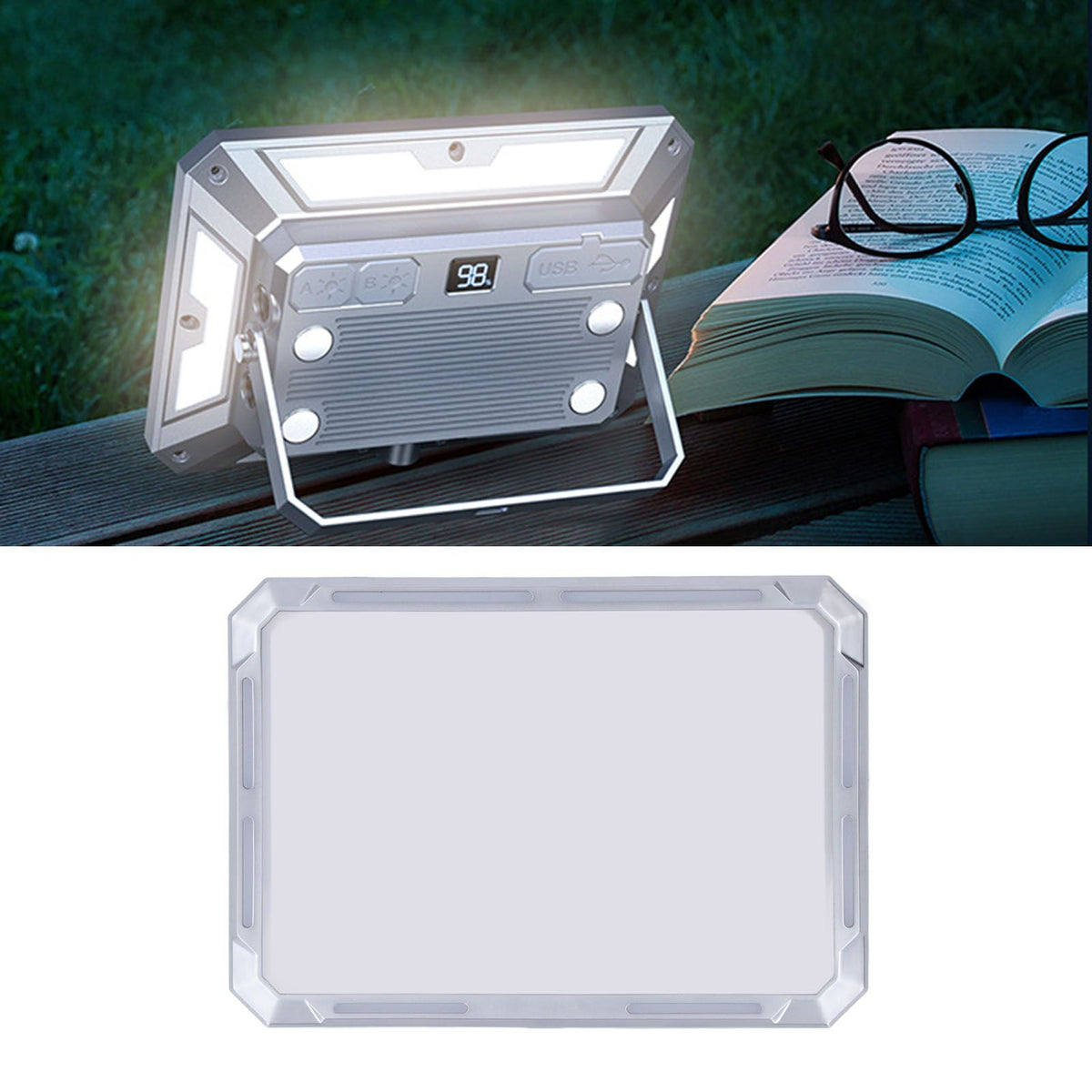 Portable LED Work Light Rechargeable Floodlight IP44 Waterproof Dimming Lamp for Outdoor Camping Hiking Workshop