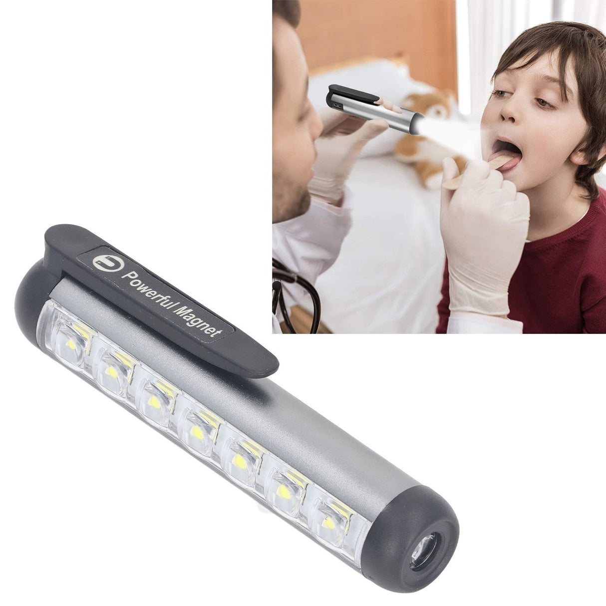 LED Pen Light Aluminum Alloy Portable USB Rechargeable Pocket Dual Beam Penlight Mini Handheld Light for Nurses Students Medical Doctors