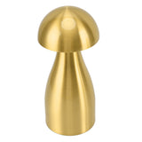 Metal Mushroom Table Lamp Dimmable Mushroom Decor Night Light Cordless Rechargeable Bedside Lamp for Children Nursing Bar Golden - 45-Degree Angle