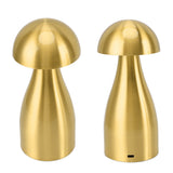 Metal Mushroom Table Lamp Dimmable Mushroom Decor Night Light Cordless Rechargeable Bedside Lamp for Children Nursing Bar Golden - Extra Image