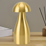 Metal Mushroom Table Lamp Dimmable Mushroom Decor Night Light Cordless Rechargeable Bedside Lamp for Children Nursing Bar Golden - Extra Image