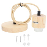 E27 Wooden Pendant Light Bulb Holder Vintage Lighting Accessory Wooden Ceiling Pendant Light Base Socket 220V