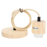 E27 Wooden Pendant Light Bulb Holder Vintage Lighting Accessory Wooden Ceiling Pendant Light Base Socket 220V - Front View