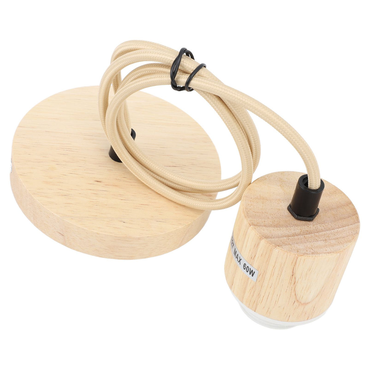 E27 Wooden Pendant Light Bulb Holder Vintage Lighting Accessory Wooden Ceiling Pendant Light Base Socket 220V