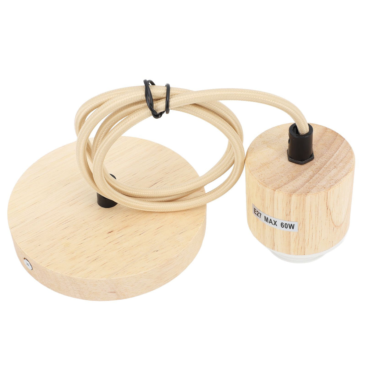 E27 Wooden Pendant Light Bulb Holder Vintage Lighting Accessory Wooden Ceiling Pendant Light Base Socket 220V