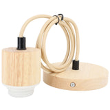 E27 Wooden Pendant Light Bulb Holder Vintage Lighting Accessory Wooden Ceiling Pendant Light Base Socket 220V - Extra Image