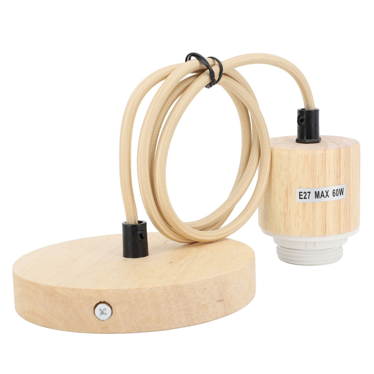 E27 Wooden Pendant Light Bulb Holder Vintage Lighting Accessory Wooden Ceiling Pendant Light Base Socket 220V