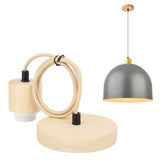 E27 Wooden Pendant Light Bulb Holder Vintage Lighting Accessory Wooden Ceiling Pendant Light Base Socket 220V - Extra Image