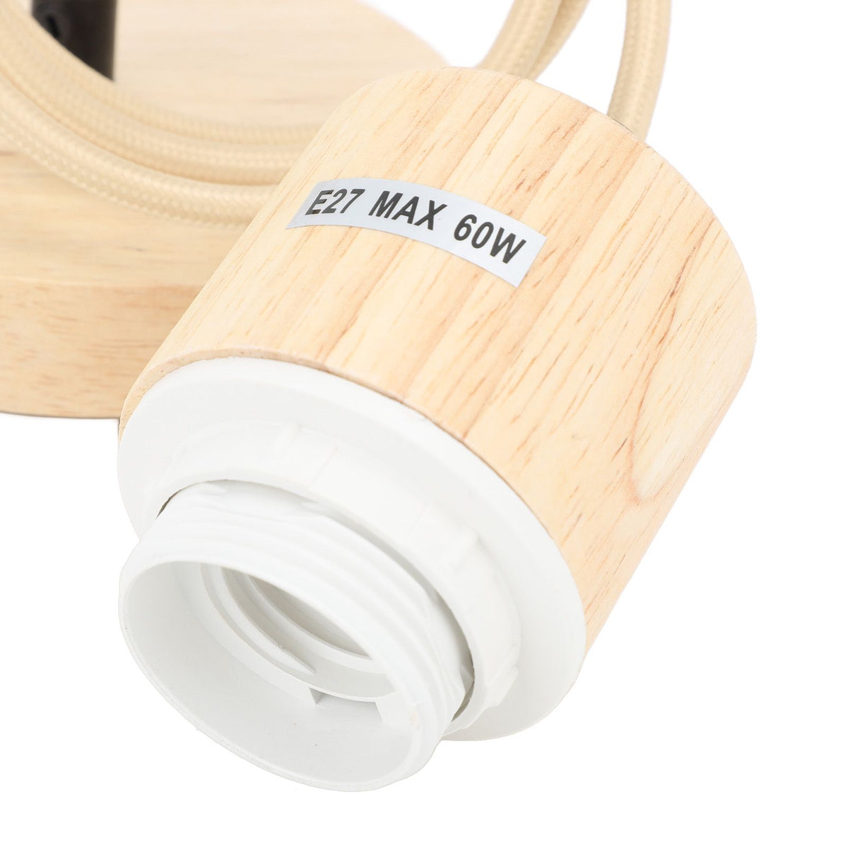 E27 Wooden Pendant Light Bulb Holder Vintage Lighting Accessory Wooden Ceiling Pendant Light Base Socket 220V