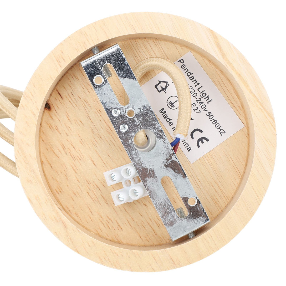 E27 Wooden Pendant Light Bulb Holder Vintage Lighting Accessory Wooden Ceiling Pendant Light Base Socket 220V
